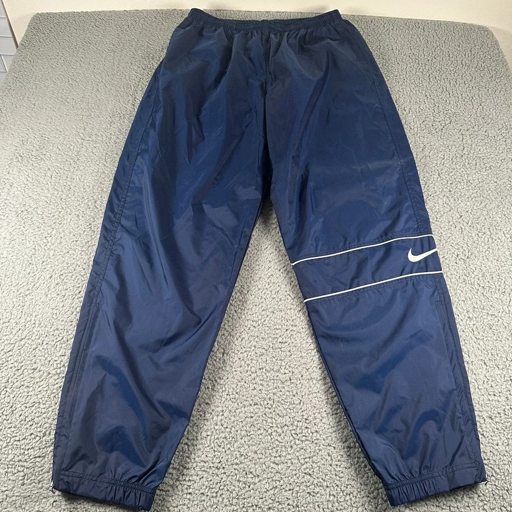 Vtg 90's Nike Windbreaker Jacket Pants Set Swoosh Mens L‎ Jacket XL Pants Navy